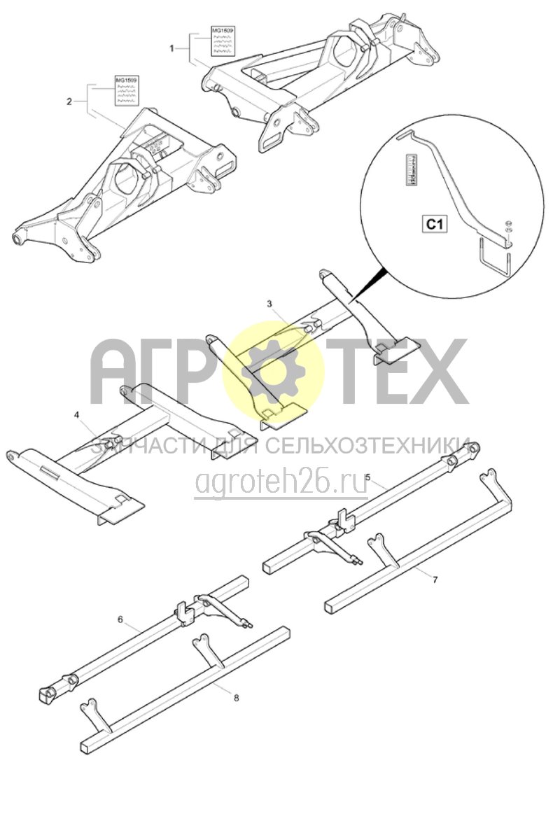 Чертеж  Rahmenteile / Traversen Catros 4001-2T (ETB-018186) 