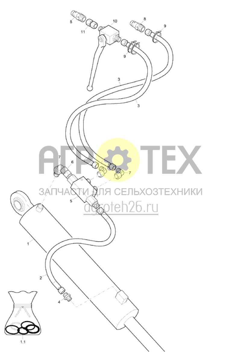 Чертеж  Hydraulik Schwenkfahrwerk (ETB-018206) 