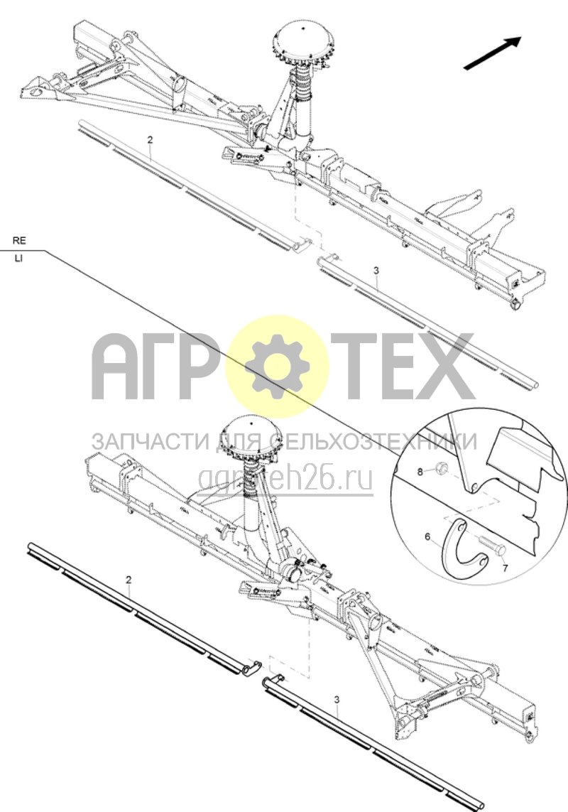 Чертеж  (RUS)Ausleger Re-Li 12001 / Schardruckverstellschienen (ETB-018497) 