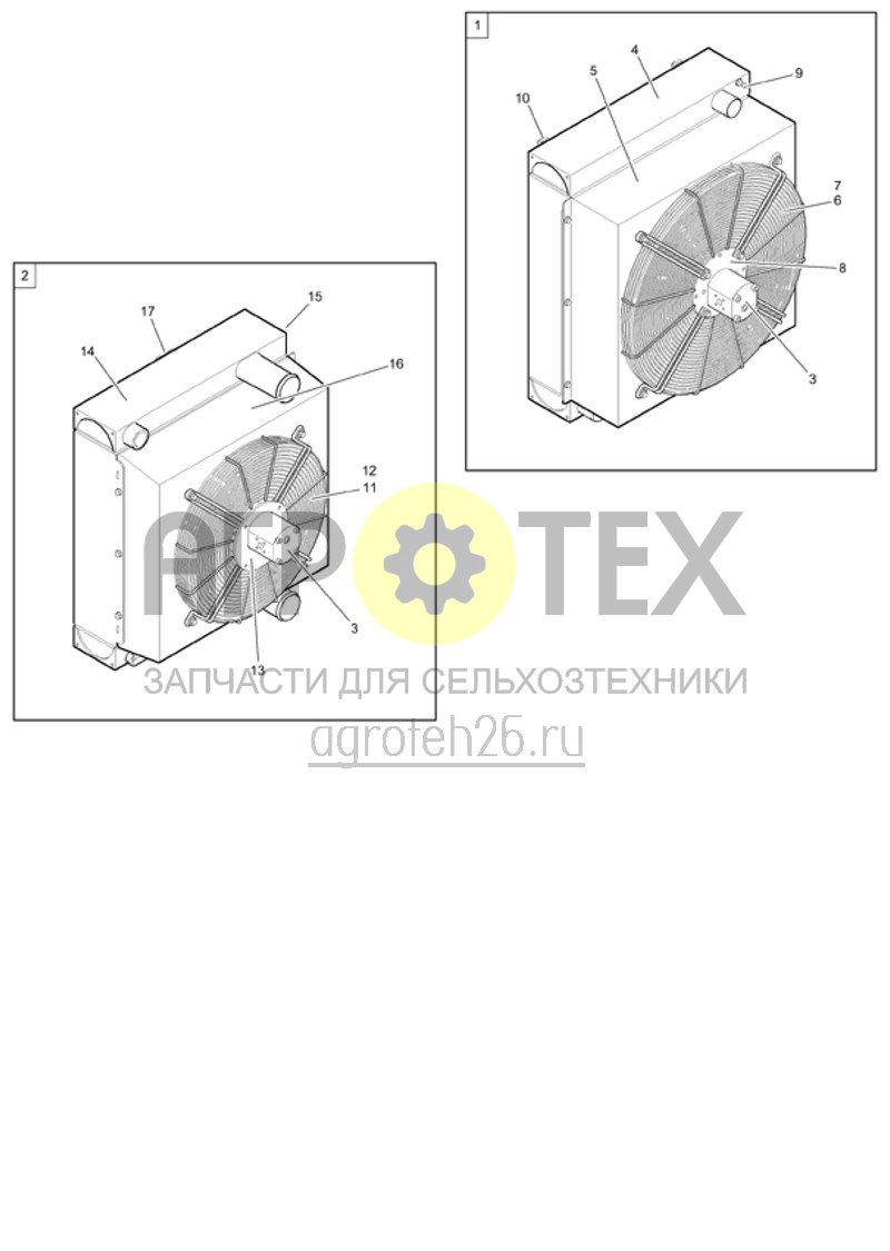 Чертеж  Комплект радиатора (ETB-018532) 