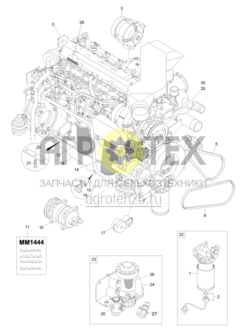Чертеж  Приводной двигатель (ETB-018536) 
