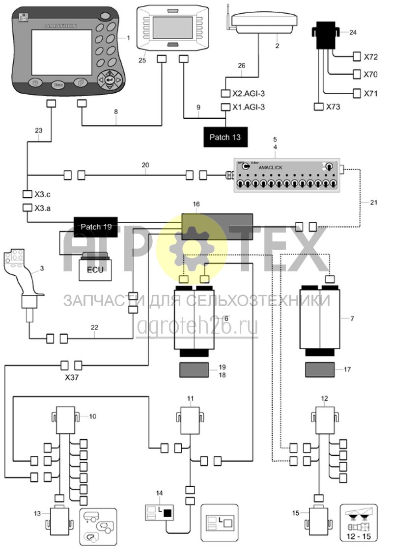  Кабельный жгут машина/кабина(от PAN0000167) с Topcon (ETB-018599)  (№10 на схеме)