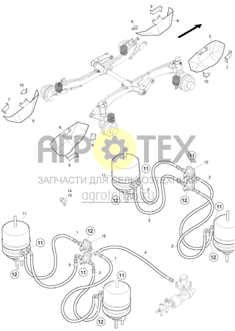 Чертеж  Шланги / тормозной цилиндр / отводящие пластины двигатель колеса (ETB-018631) 