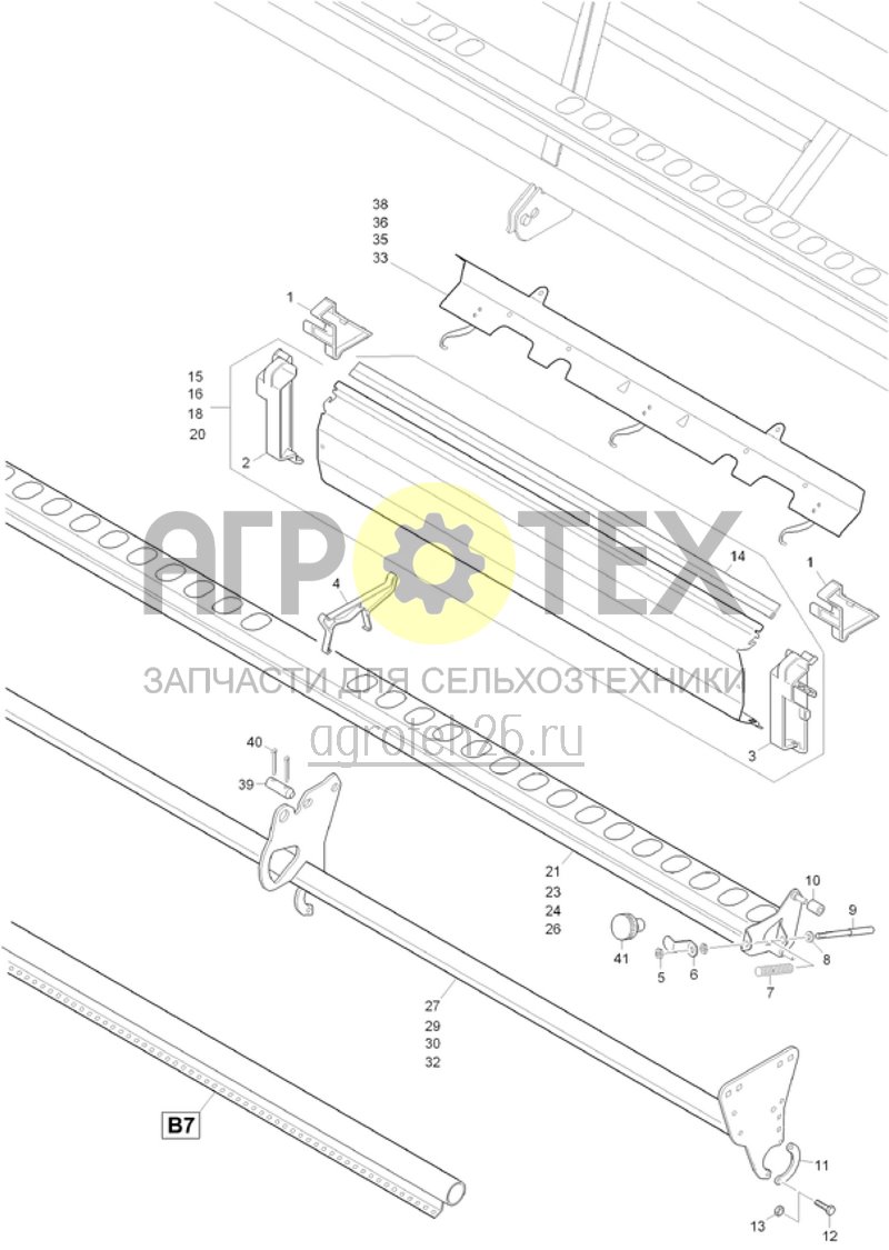  (RUS)Scharhalteschiene, Trichterschiene, Abdrehmulde (ab 2015) (ETB-018696)  (№7 на схеме)