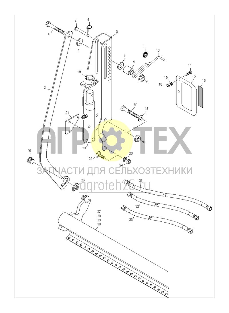  Регулирование давления сошника / гидравлич. (от AD00036600) (ETB-018699)  (№19 на схеме)