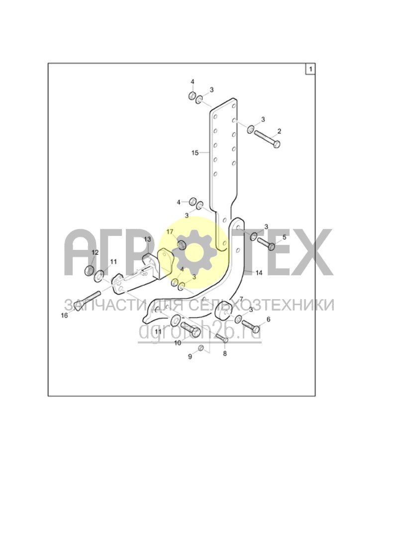  Навесной комплект, неподвижный, для выравнивателя Экзакт/волочащегося штригеля (от 11.2012) (ETB-018760)  (№14 на схеме)