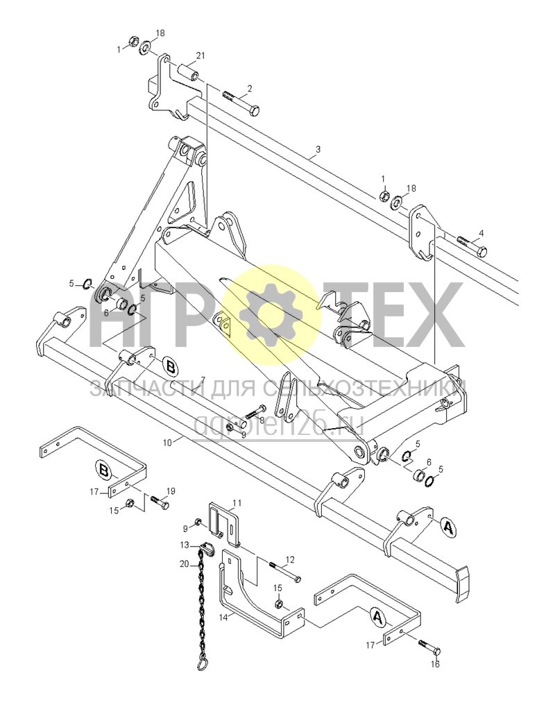 Чертеж  Дисковые траверсы правые Catros 5501-T (ETB-018889) 