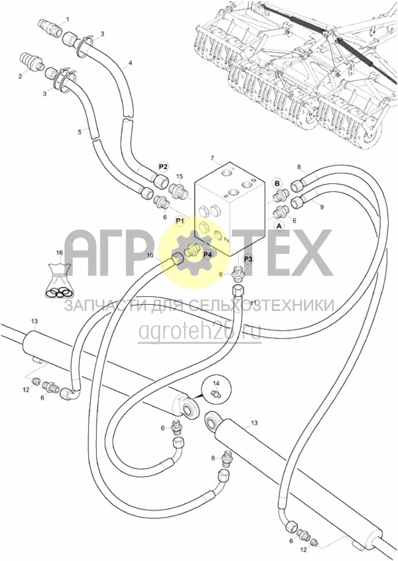 Чертеж  Гидравлика складывания Catros 5501-T (ETB-018896) 