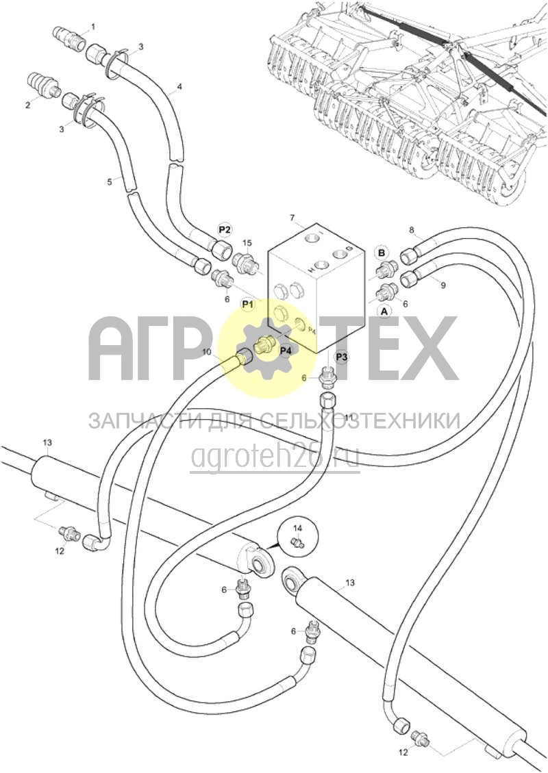 Чертеж  Гидравлика складывания Catros 7501-T (ETB-018897) 