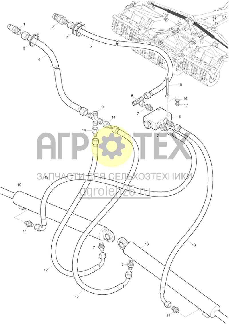 Чертеж  Гидравлика складывания Catros 5501-T, 7501-T (от 02.2012) (ETB-018898) 