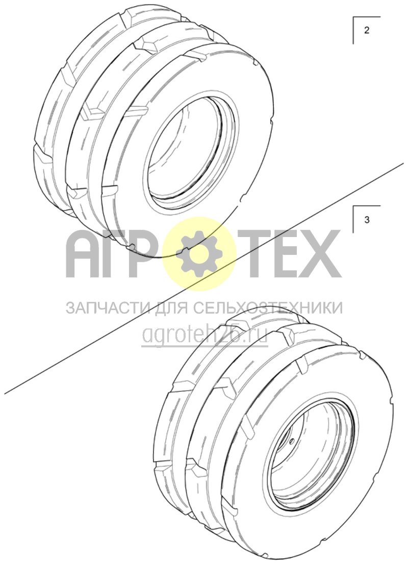  (RUS)Fahrwerkreifen LE335-15 / LE336-15 ( 16,6 cm ) (ETB-019107)  (№3 на схеме)