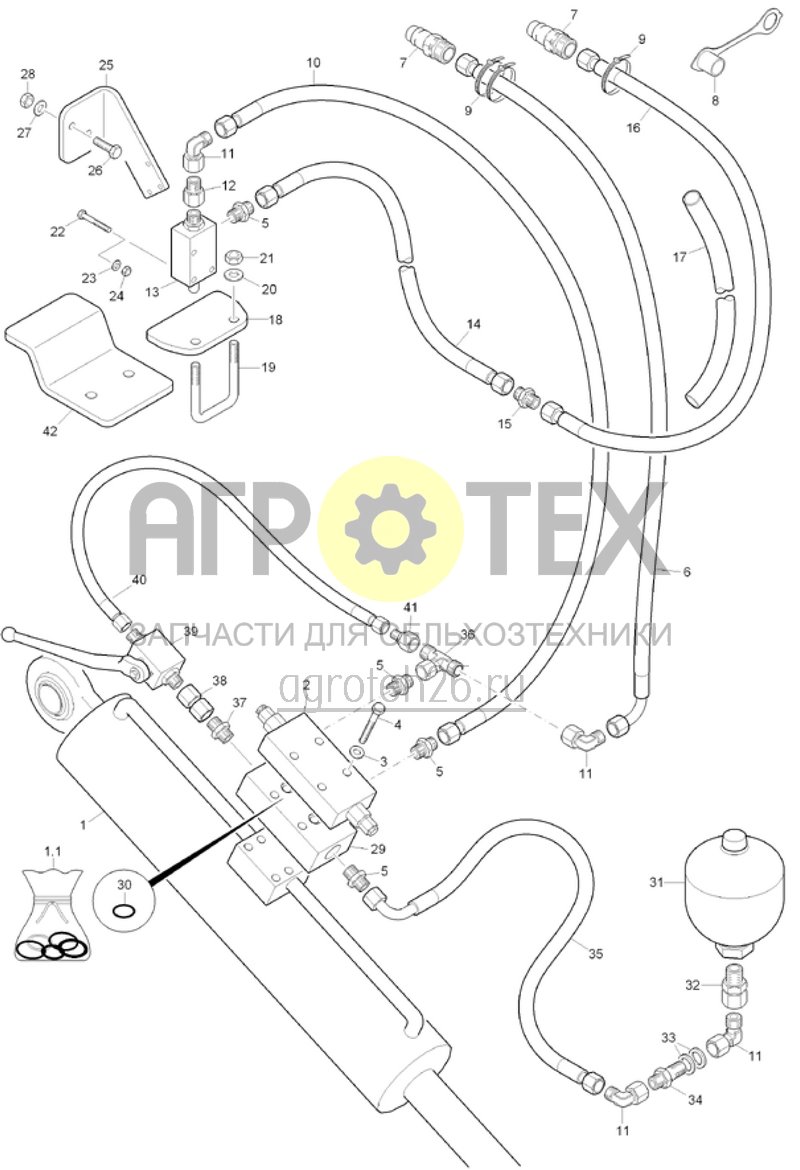  Гидравлика поворотное шасси (от CAT0013568) (ETB-019213)  (№18 на схеме)