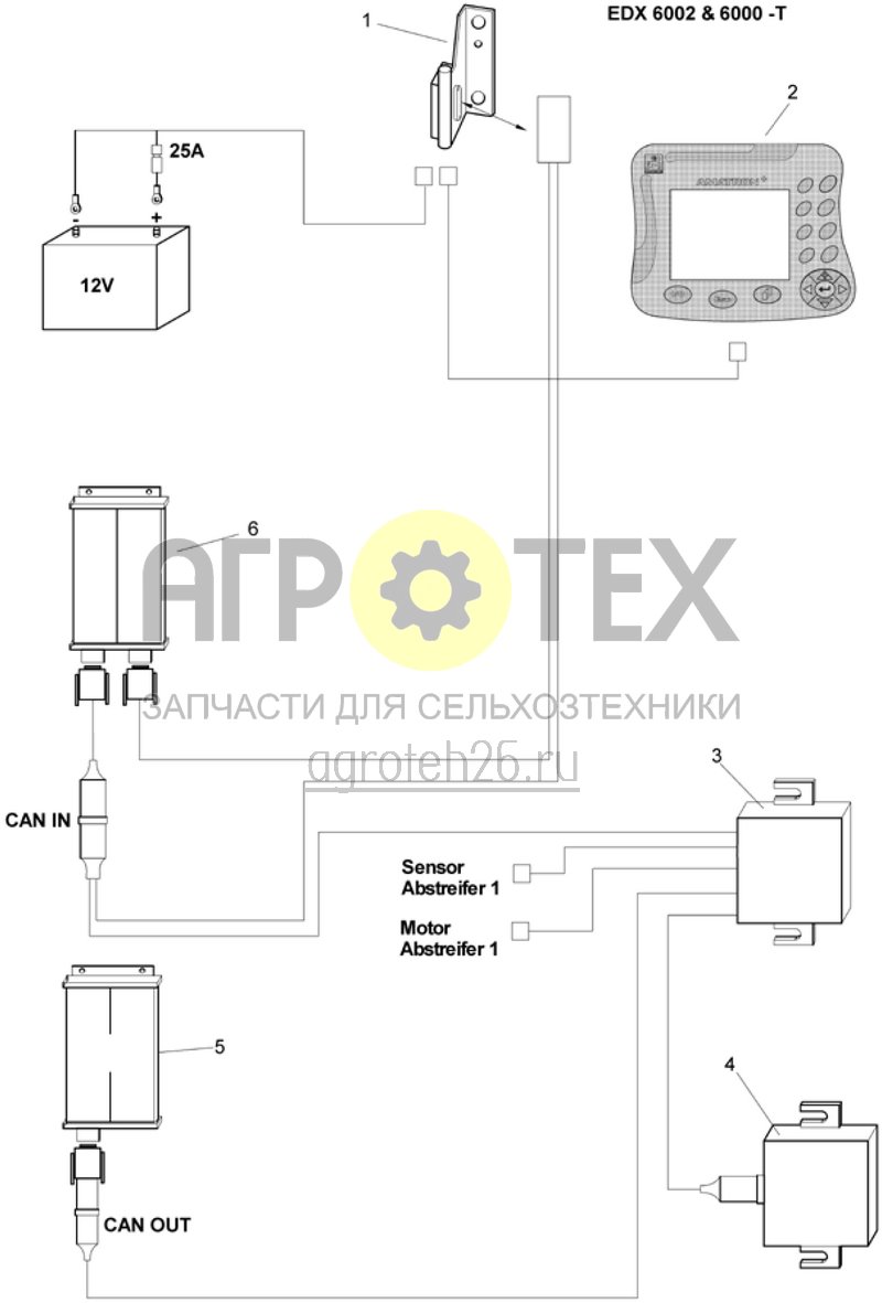  E-дистанционное регулирование скребка (ETB-019448)  (№3 на схеме)