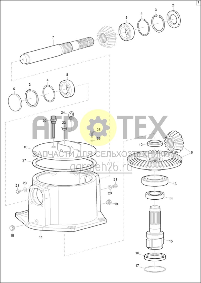 Чертеж  Боковой редуктор слева KG4001-2 (ETB-019704) 