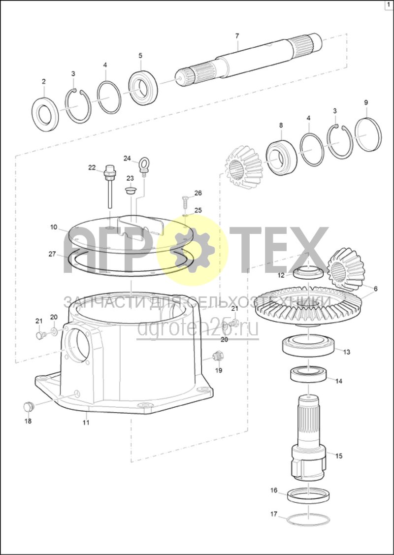 Чертеж  Боковой редуктор справа KG5001-2, 6001-2 (ETB-019705) 