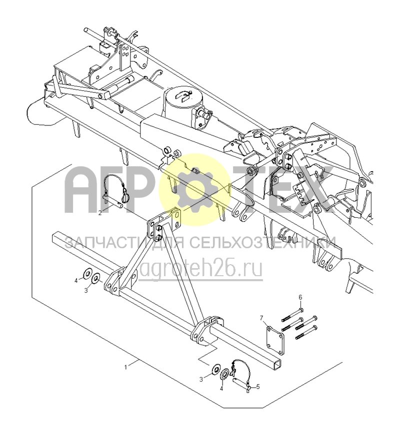  Трехточечная удлиняющая рама для следорыхлителя (ETB-019731)  (№5 на схеме)