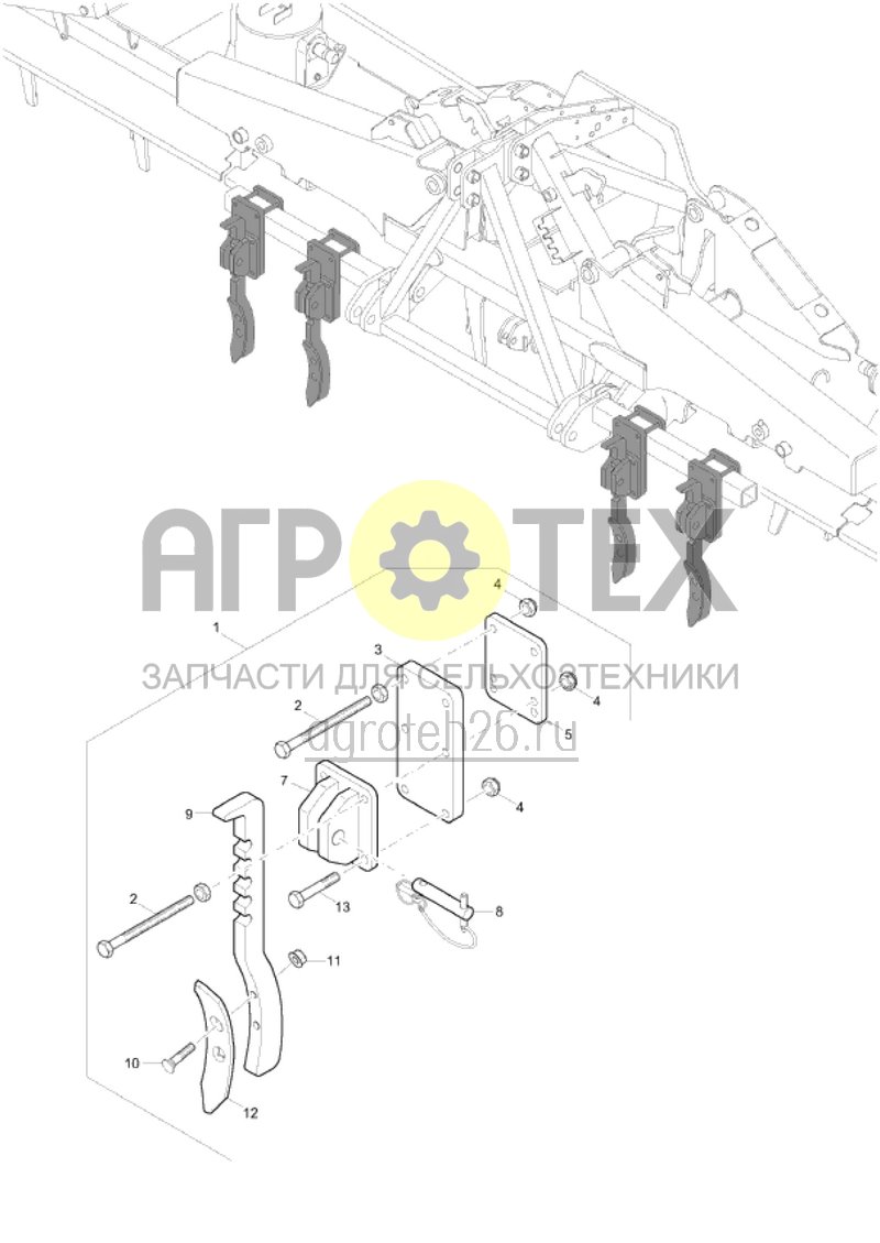 Чертеж  Неподвижный колесный следорыхлитель (ETB-019732) 