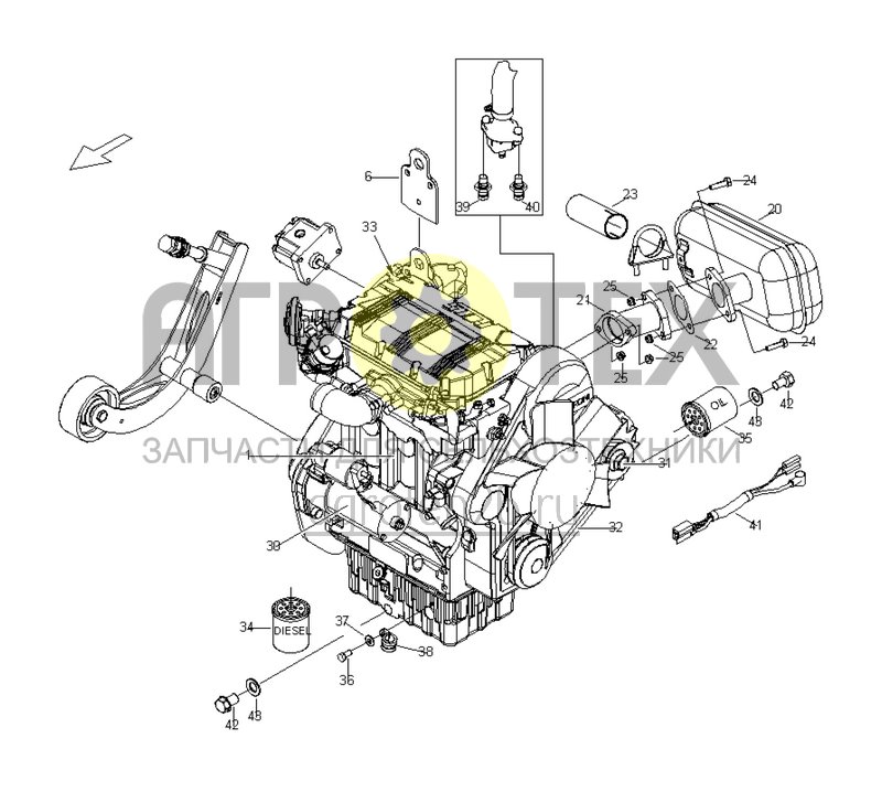 Чертеж  Дизельный двигатель (ETB-019770) 
