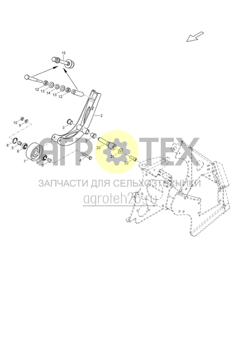 Чертеж  Дизельный двигатель натяжное устройство (ETB-019774) 