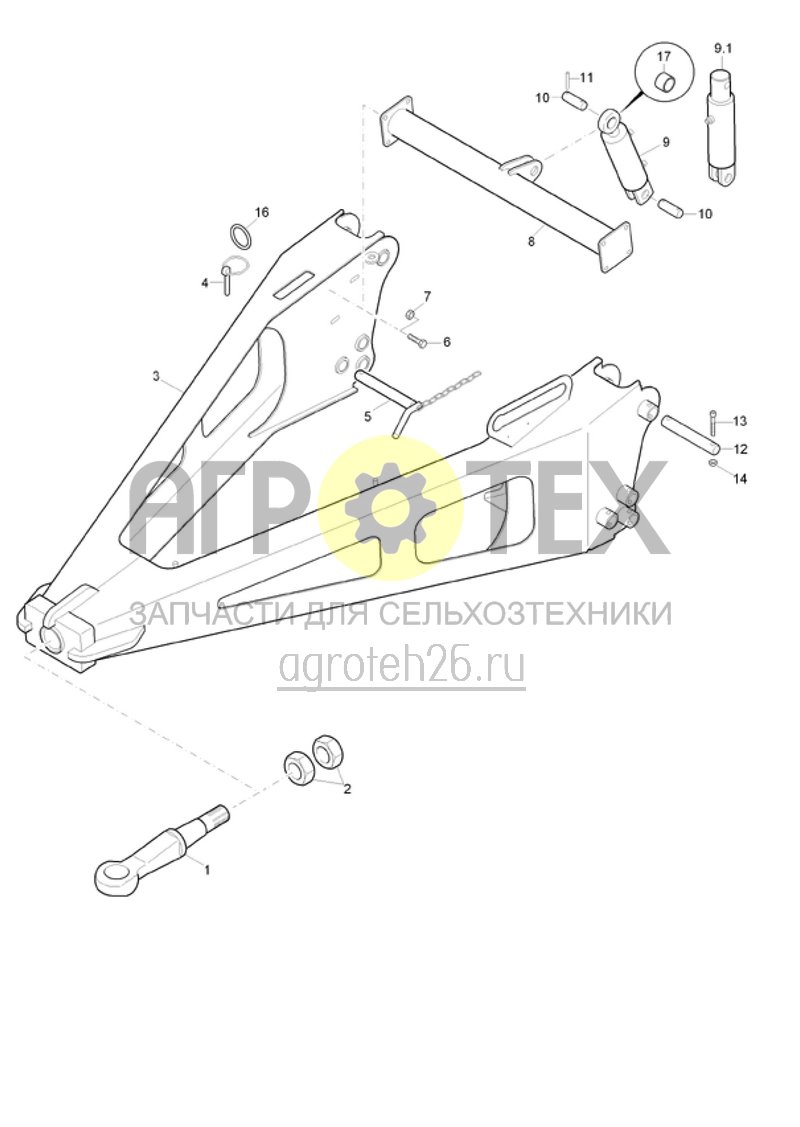  Рабочее дышло (ETB-019815)  (№9 на схеме)