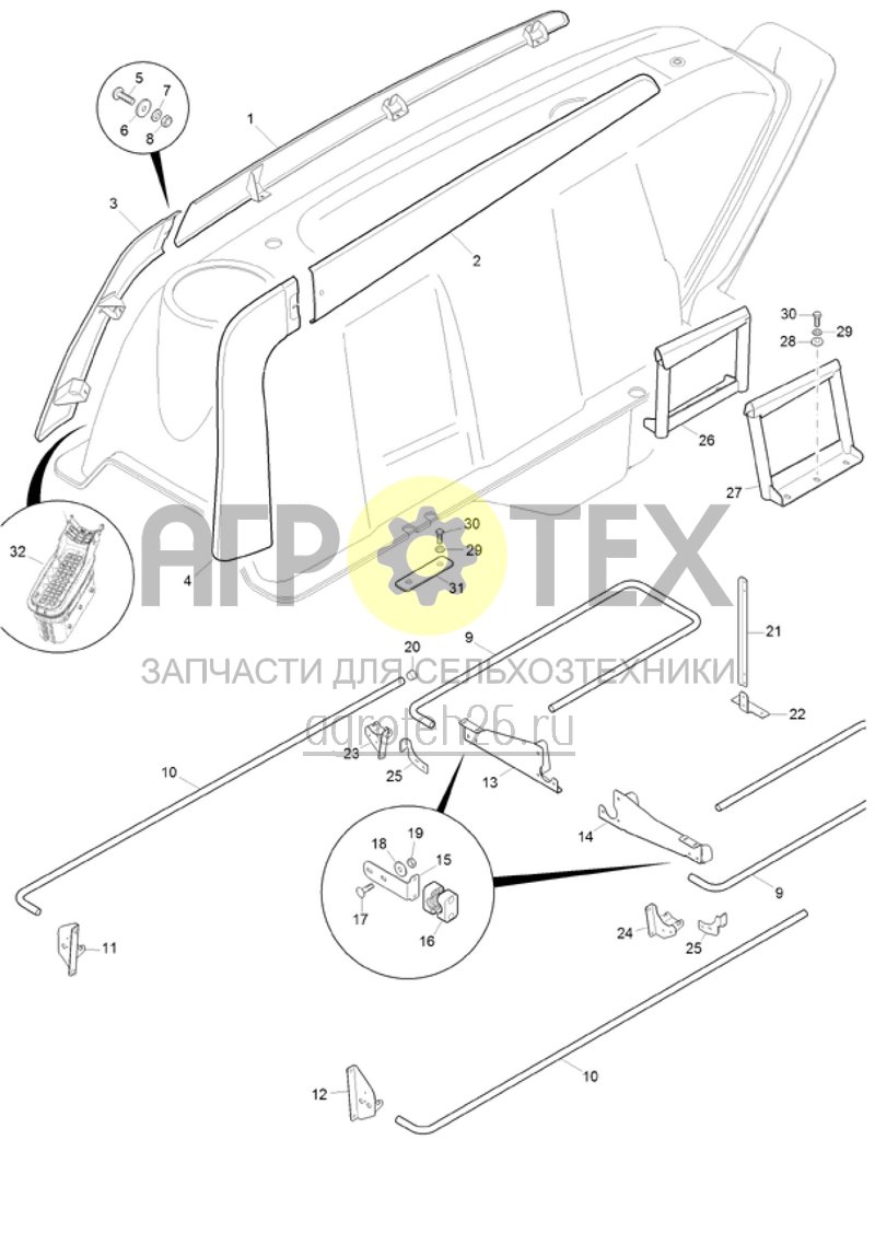 Чертеж  (RUS)Tankverkleidung -- Abweisb?gel (ETB-020135) 