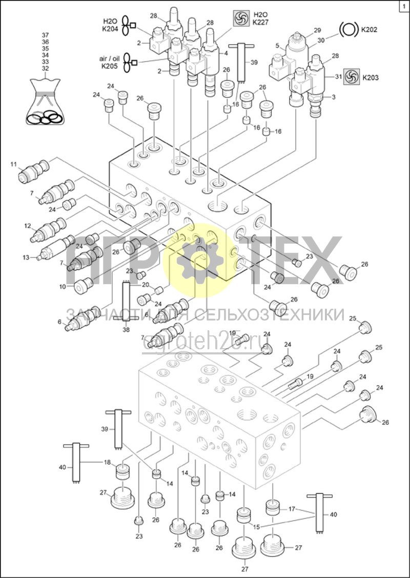  Блок клапанов 2 с PAP0000301 (ETB-020144)  (№31 на схеме)