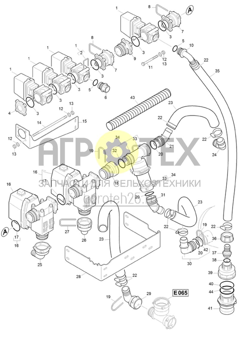 Чертеж  (RUS)Br?hearmatur -- Teilbreitenventile (Comfort Paket I) (ETB-020194) 