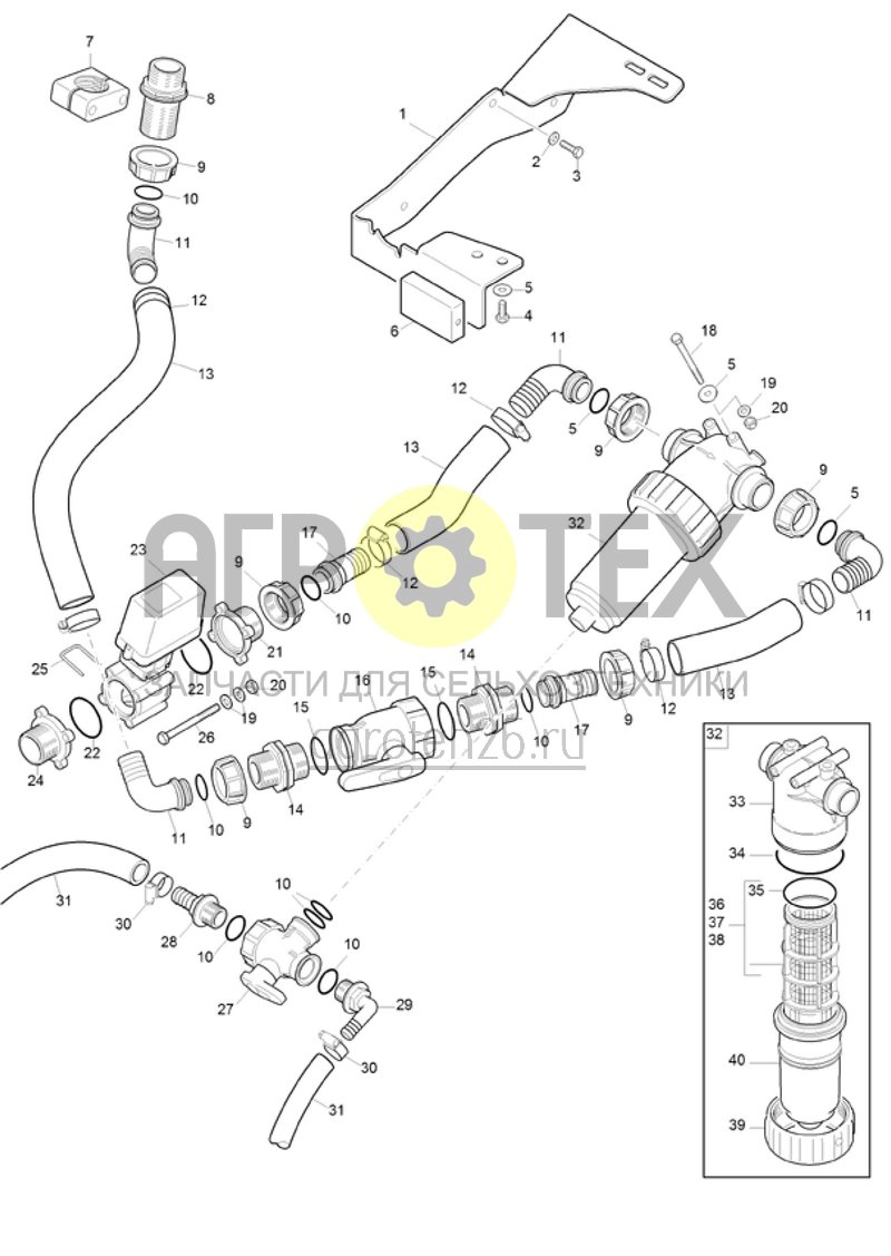 Чертеж  (RUS)Hochleistungsfl?ssigd?ngung Druckfilter High-Flow (ETB-020209) 