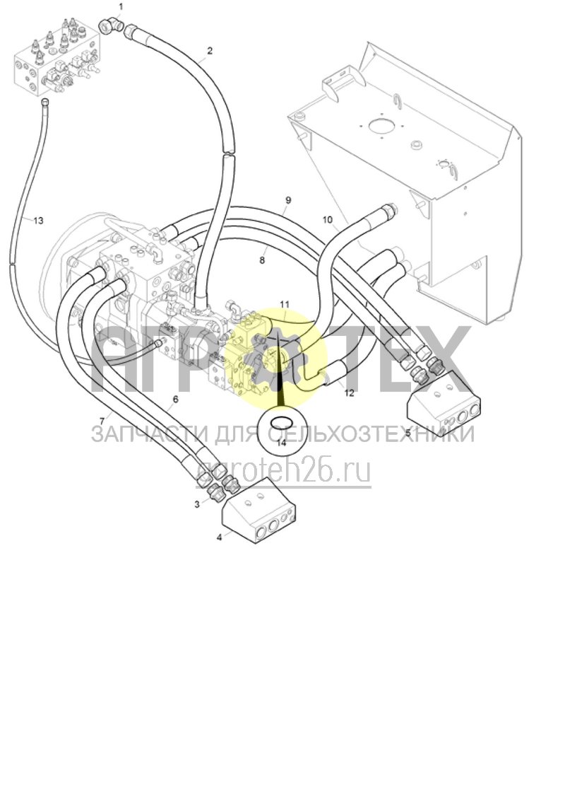  (RUS)Fahrantrieb Pumpe - Verteiler (ETB-020240)  (№11 на схеме)