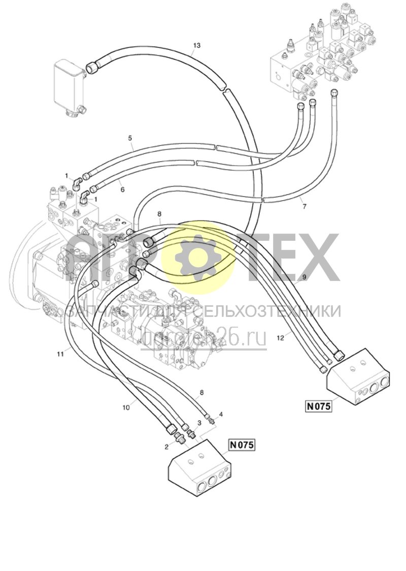  (RUS)Hydraulik Parkbremse 1 (ETB-020250)  (№1 на схеме)