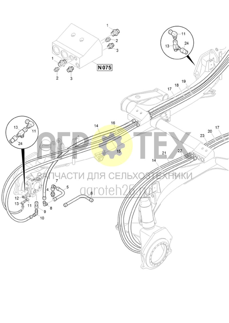  (RUS)Hydraulik Parkbremse 2 / 2250 - 3000 (ETB-020252)  (№18 на схеме)