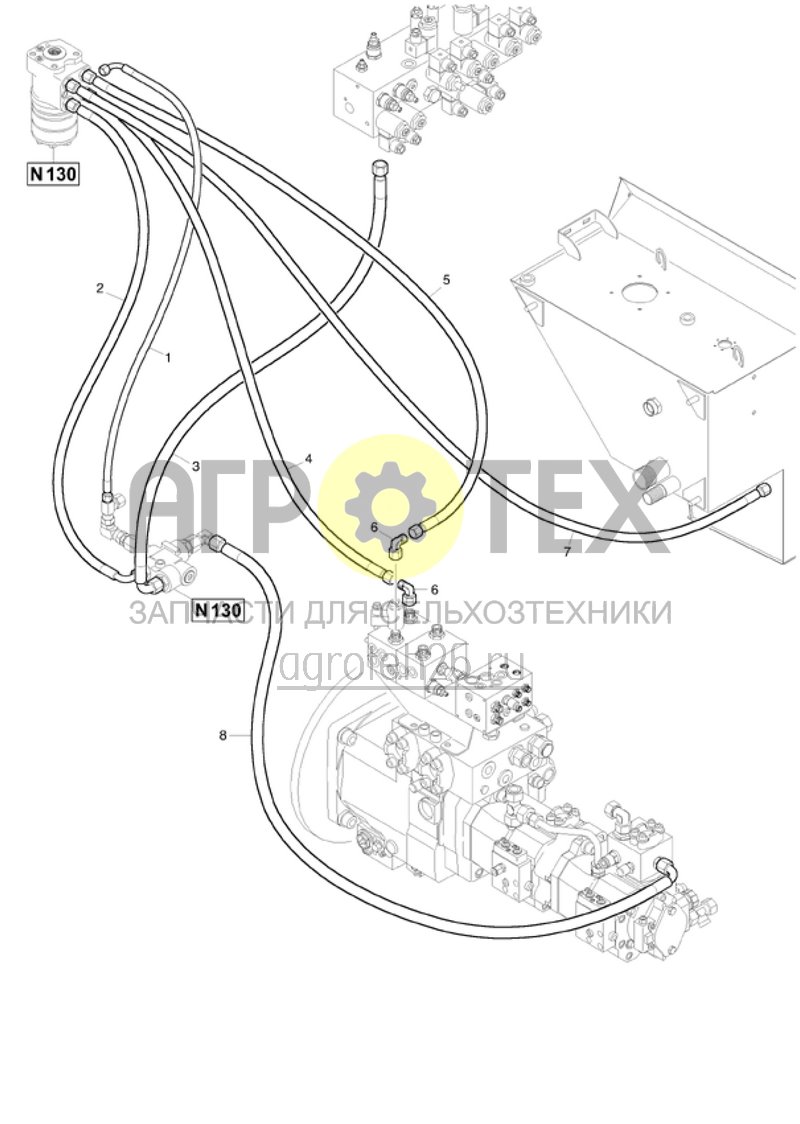 Чертеж  (RUS)Hydraulik Lenkorbitrol / Prioritaetsventil (ETB-020253) 