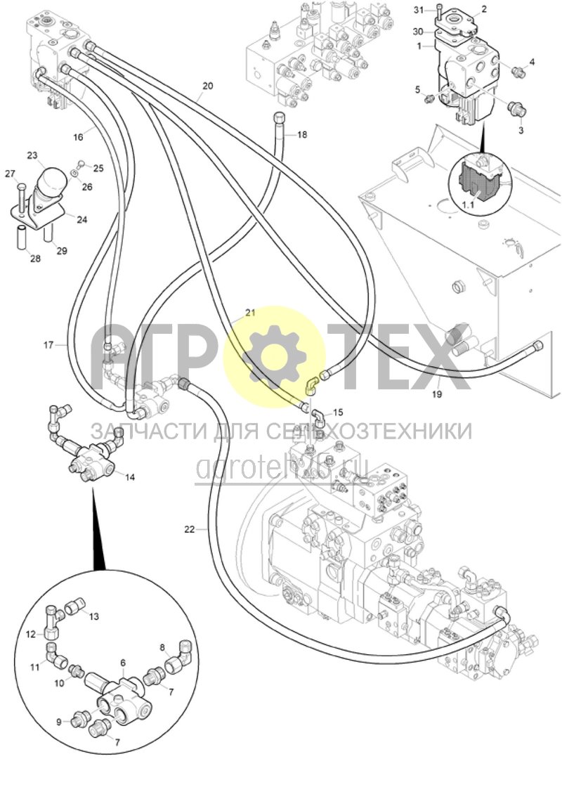  (RUS)Lenkung (automatisch) ab Masch.-Nr: PAP00000370 (ETB-020255)  (№18 на схеме)