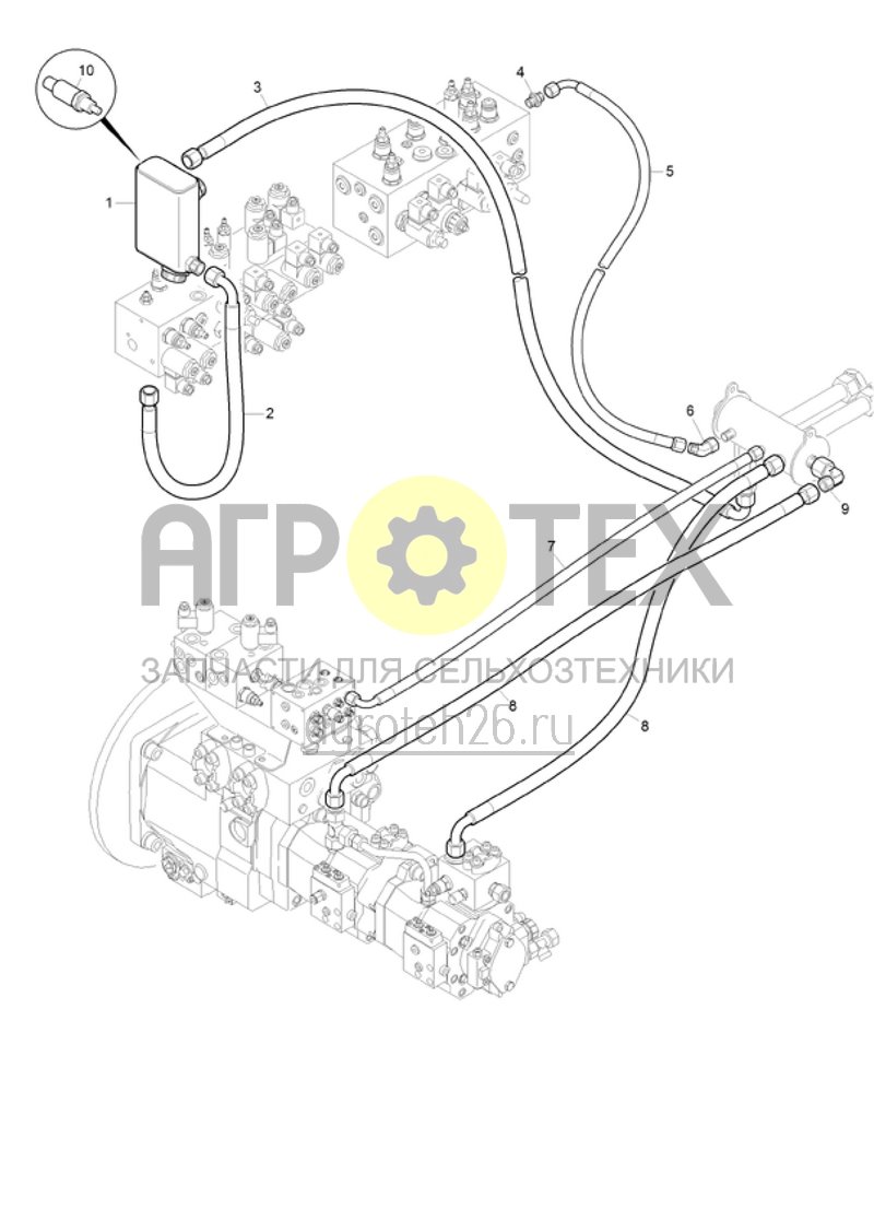  (RUS)Hydraulik Sammelrohr (ETB-020257)  (№7 на схеме)