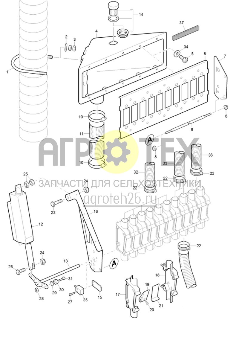 Чертеж  (RUS)Fahrgassenschaltung mit Elektromotor 10-reihig (ETB-020410) 