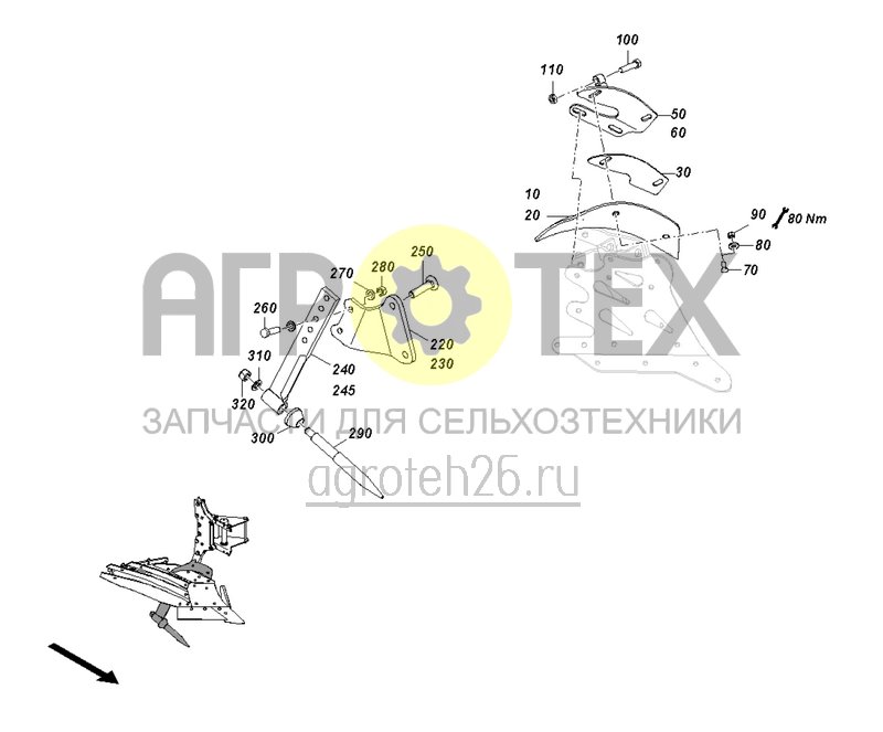 Чертеж  Корпус плуга STU40 принадлежности (ETB-020505) 