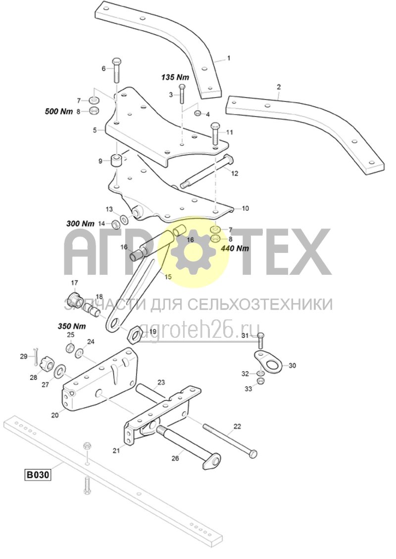 Чертеж  (RUS)Anbau Scharwerkzeuge (ETB-020507) 