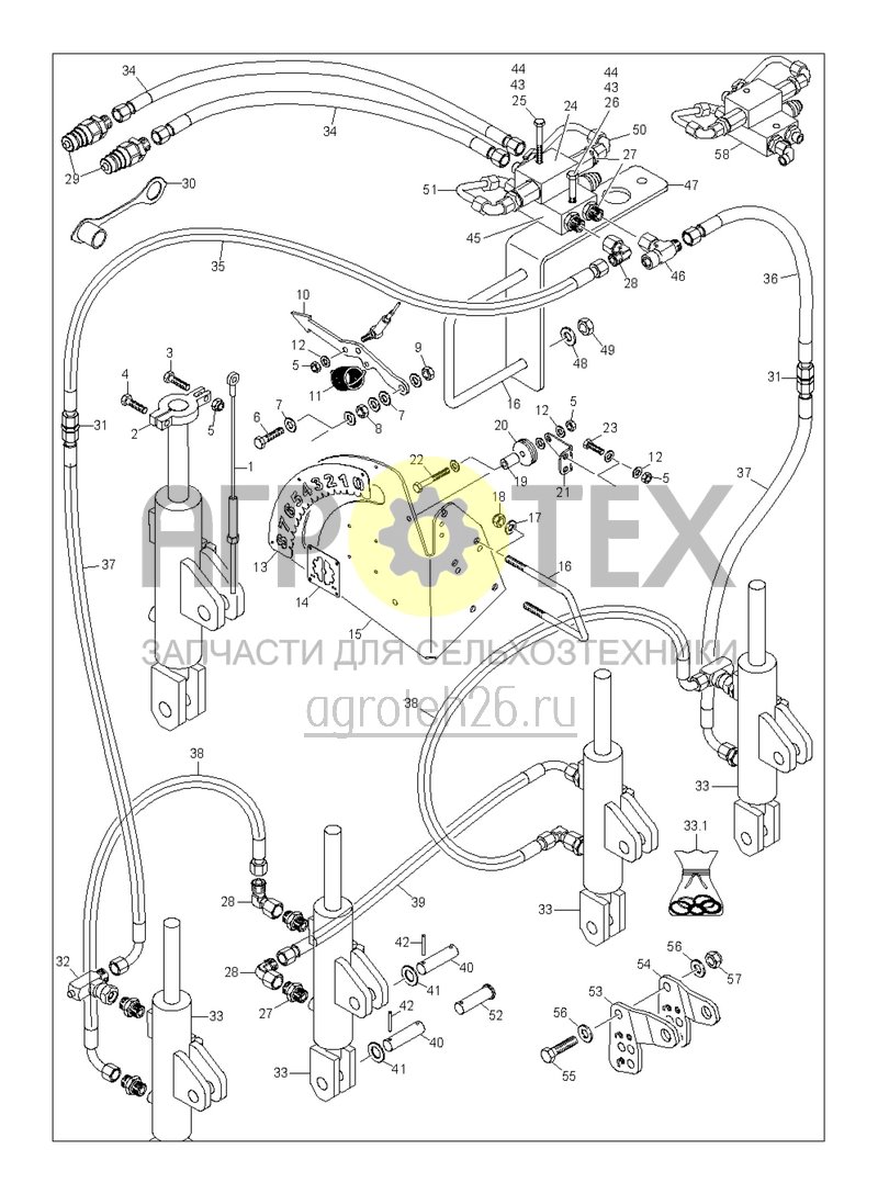  Гидравлическая регулировка блока дисков с CXS0003709 (ETB-020653)  (№19 на схеме)