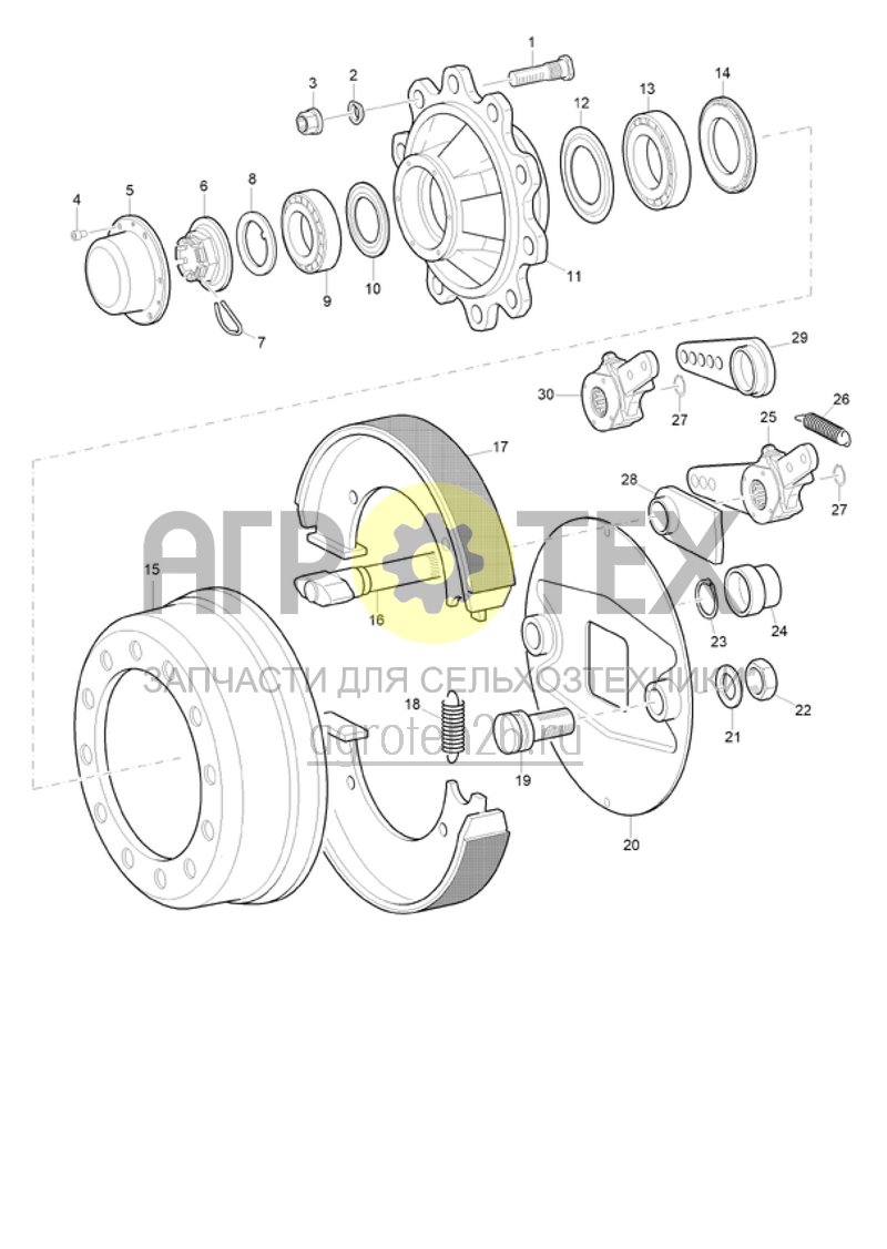  (RUS)Bremsachse LA196 (1) (ETB-020690)  (№6 на схеме)