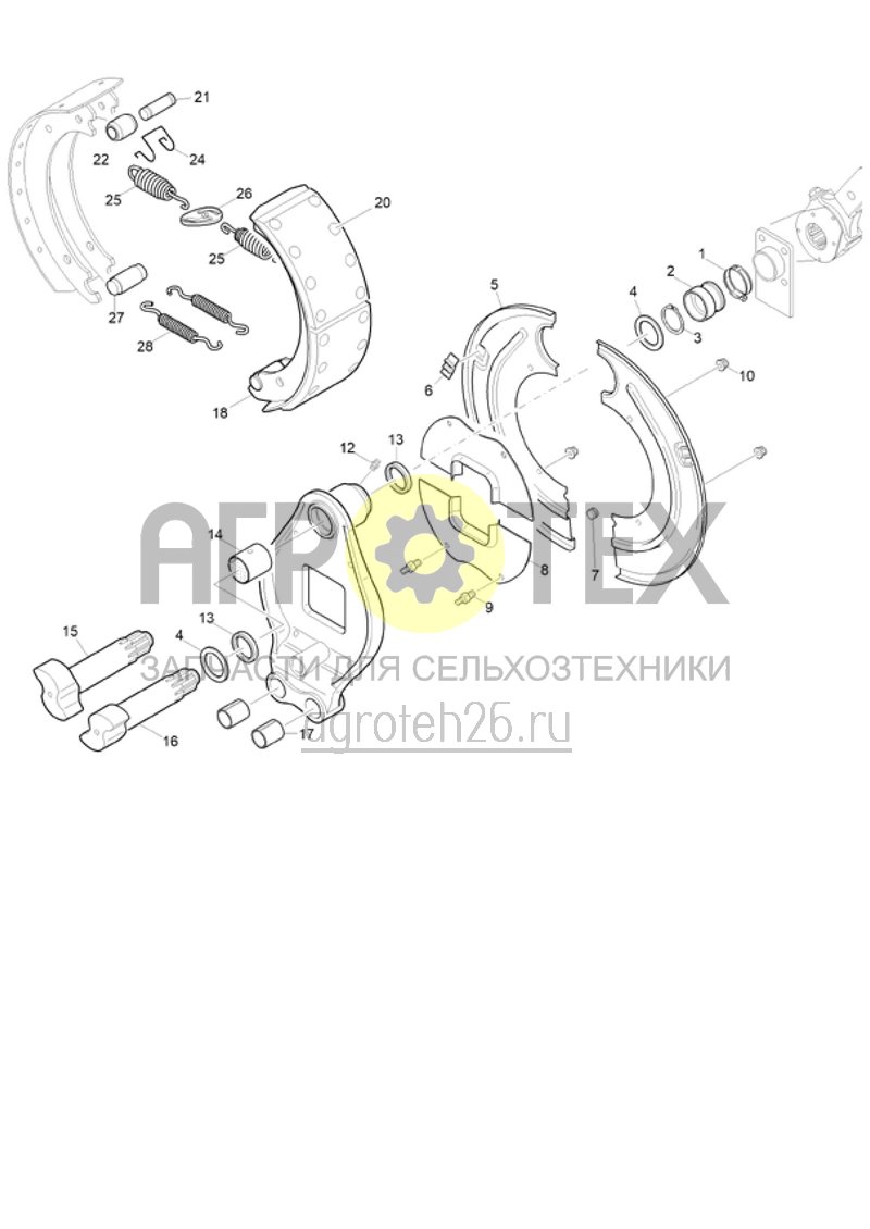 Чертеж  Тормозная ось LA242 CXS 5003-2TX (2) начиная с CXS0003935 (ETB-020692) 