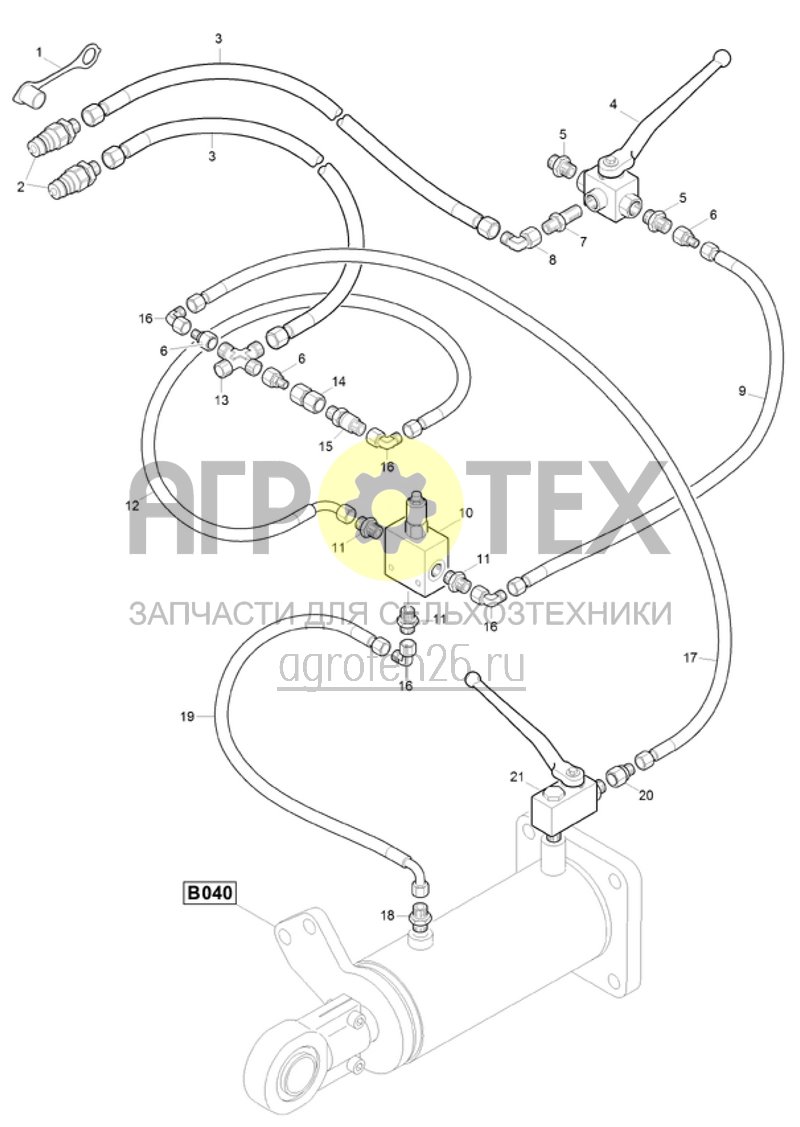  (RUS)Hydraulik Deichsel (ETB-020729)  (№4 на схеме)