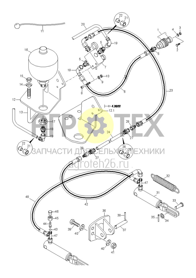 Чертеж  (RUS)Hydraulische Bremse (ETB-020740) 