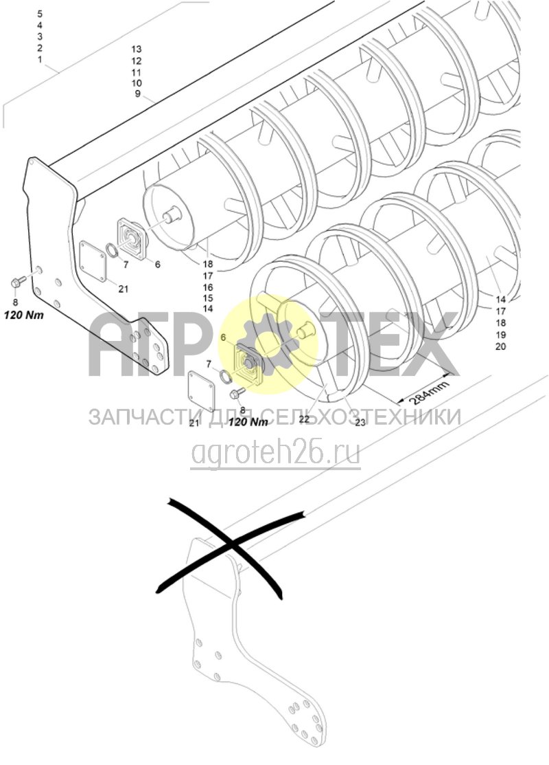  (RUS)Doppel-U-Profilwalze DUW 2000 / 2500 / 3000 / 3500 / 4000-580 STARR (ETB-020791)  (№23 на схеме)