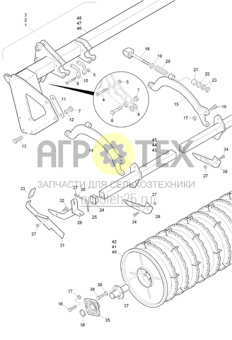 Чертеж  (RUS)Cracker Disc Walze 3000 / 3500 / 4000-550-125 (ETB-020797) 