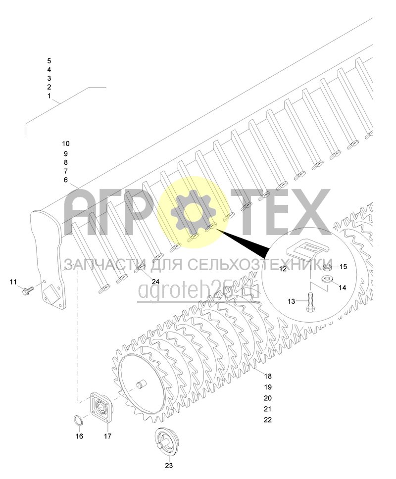  (RUS)Zahnpackerwalze PW 20/25/30/35/4000 - 600 (ETB-020816)  (№7 на схеме)