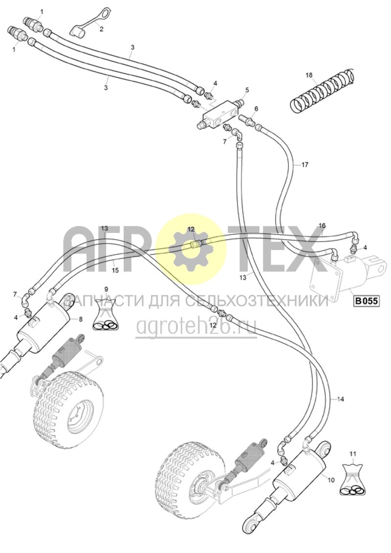 Чертеж  (RUS)Hydraulische Tiefeneinstellung St?tzr?der - Nachl?ufer (ETB-020888) 