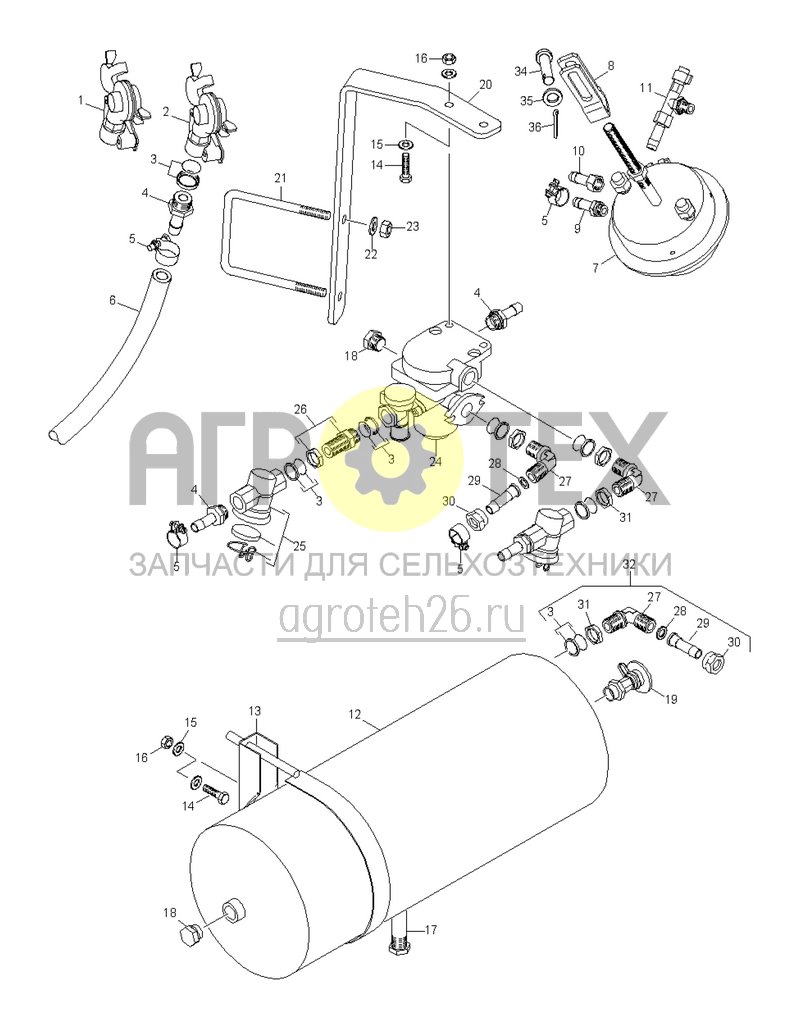 Чертеж  (RUS)Druckluftbremsanlage (ETB-020903) 