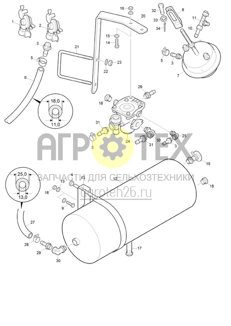 Чертеж  (RUS)Druckluftbremsanlage (ab 06.2015) (ETB-020904) 