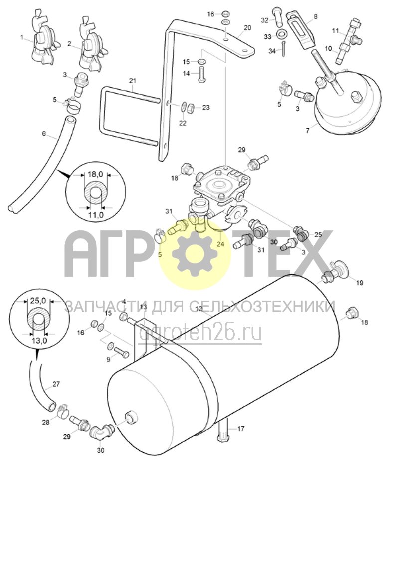 Чертеж  (RUS)Druckluftbremsanlage f?r Frankreich (ab 06.2015) (ETB-020906) 