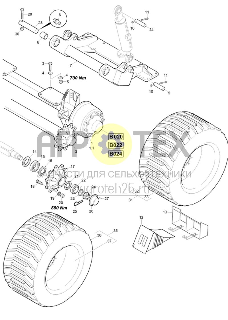  (RUS)Anbau Achse (ETB-020924)  (№25 на схеме)